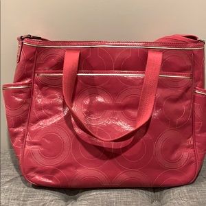 NWOT hot pink COACH diaper bag